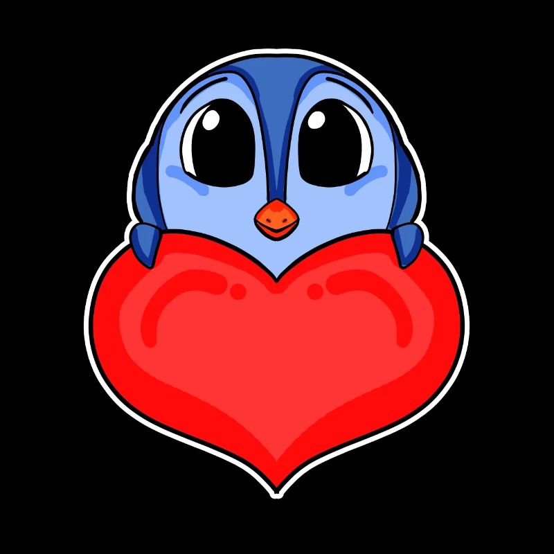 Pinguin mit Herz - Liebe Romantisch