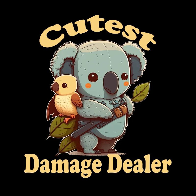 Cute damage causer koala bear with small vog