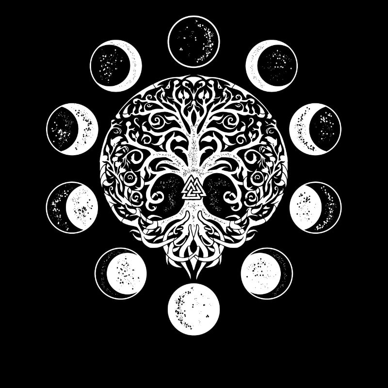 Mondphasen Witchcraft Occult Ygdrassil Lebensbaum