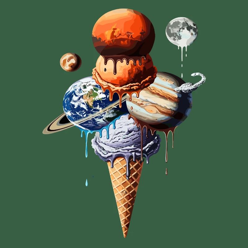 Planeten Eiscreme Waffel Kosmische Einskugel