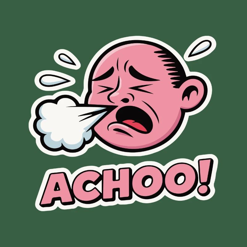 Vintage Comic Sneeze Expression Design