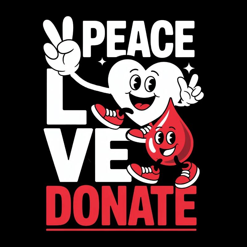 Peace Love Donate Blutspender Blutspende