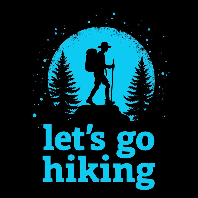 Let's go hiking Bergsteiger Wanderer Silhouette