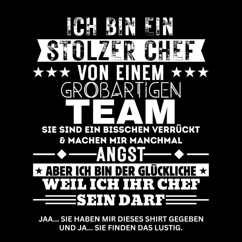 Stolzer Chef von einem großartigen Team
