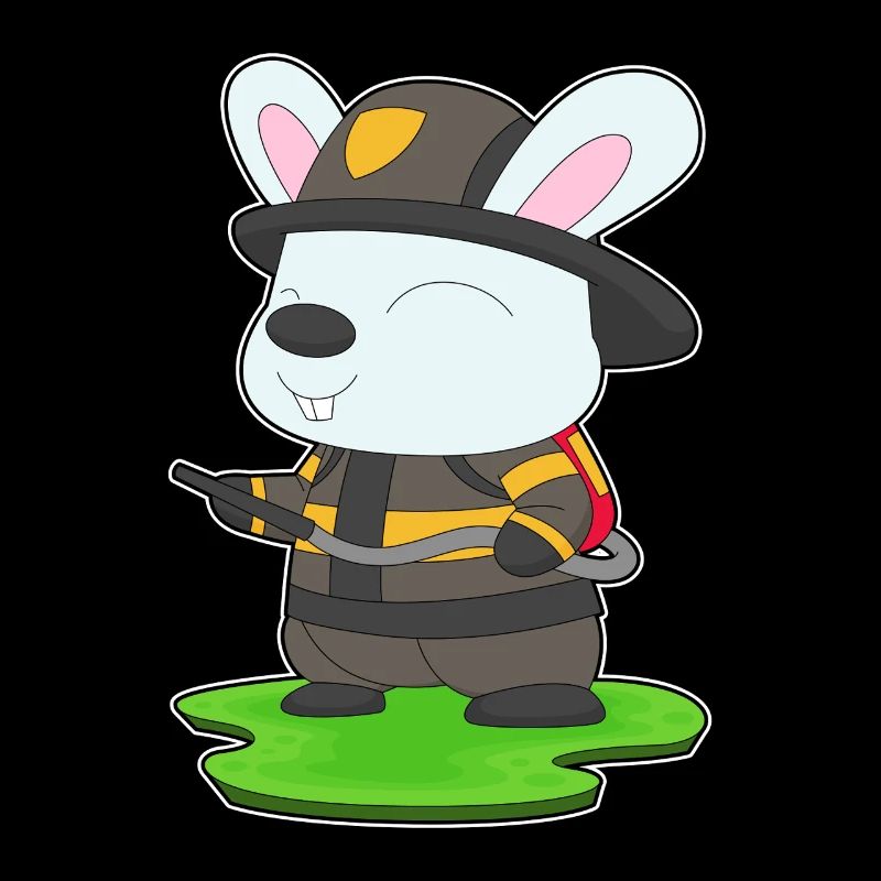 Rabbit Firefighter Fire Extinguisher Fire Brigade
