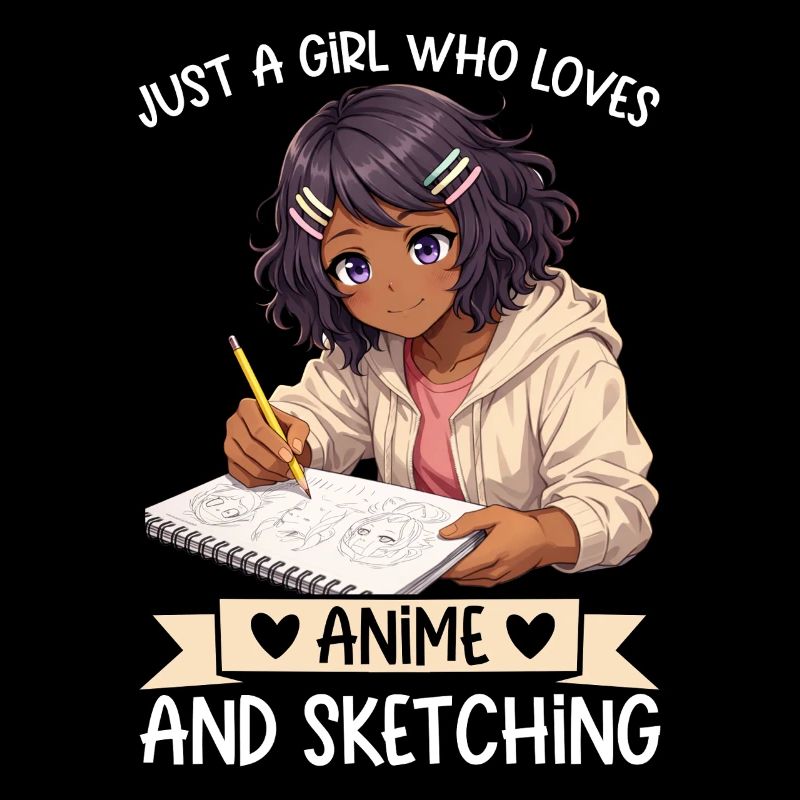 Nur Ein Mädchen, Das Anime Liebt Und Afro Zeichnet