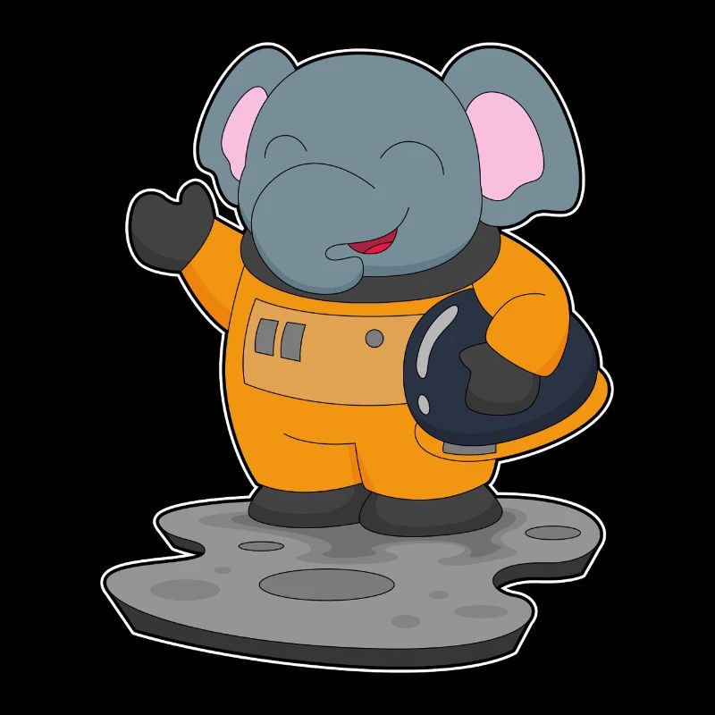 Astronaute éléphant spatial