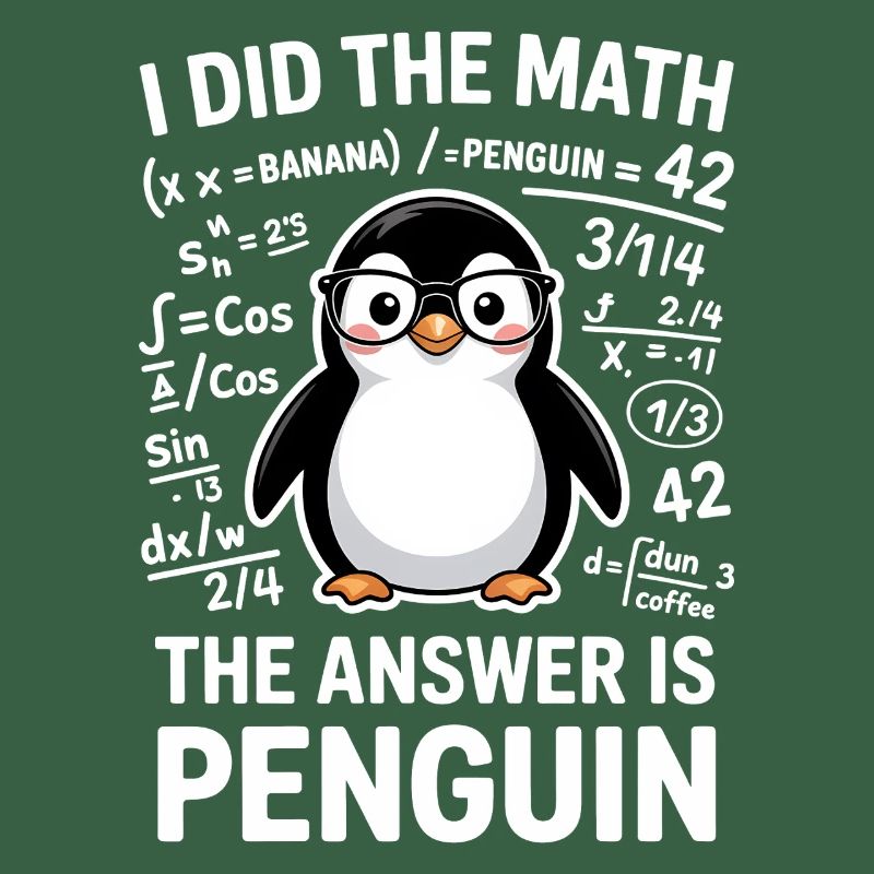 Math Sayings Penguin Funny Math Gift