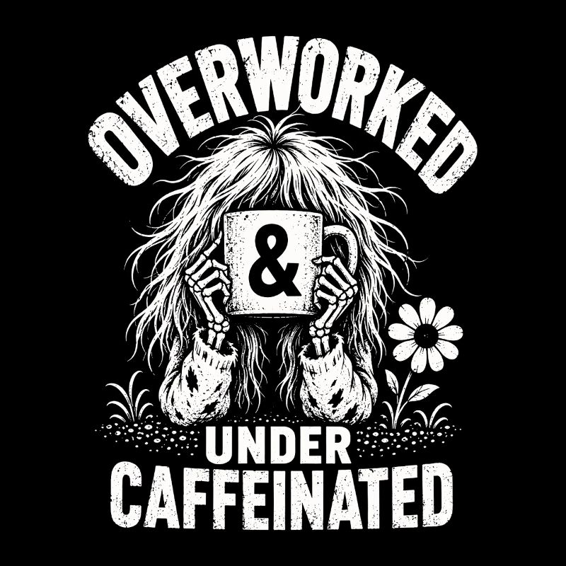 Coffee Overworked Under Caffeinated Shirt