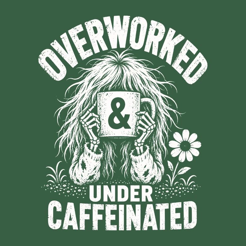 Kaffee Overworked Under Caffeinated Shirt