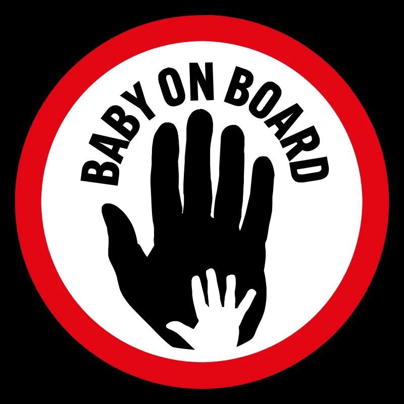 Bébé à bord main dans la main