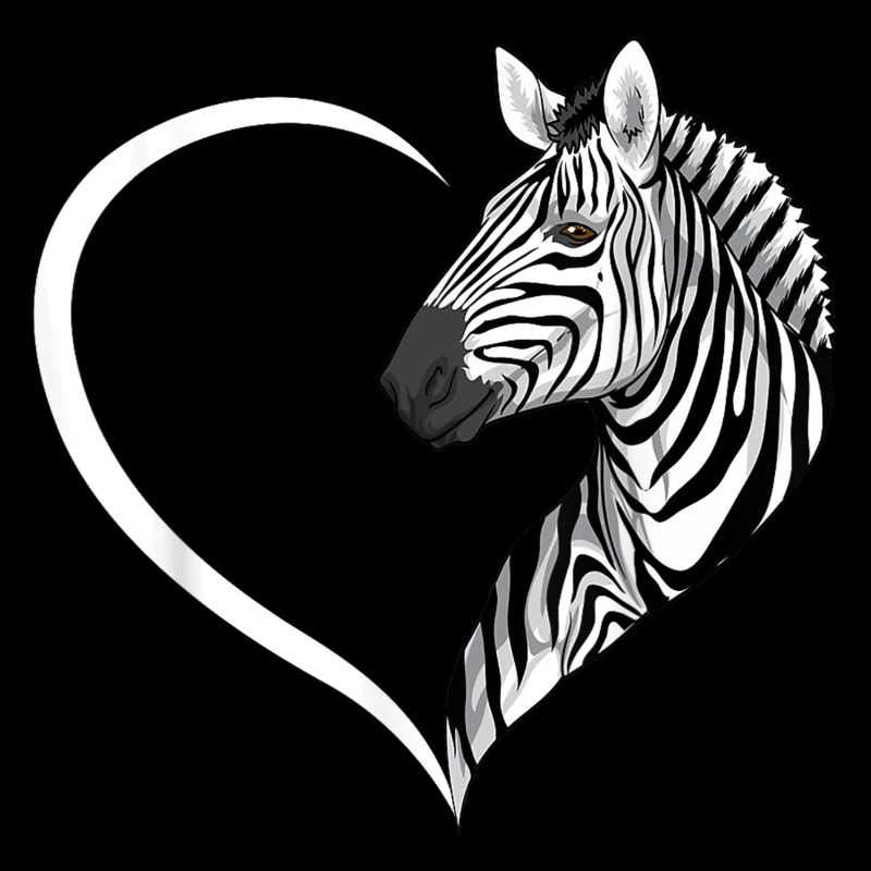 Zebra Heart Silhouette