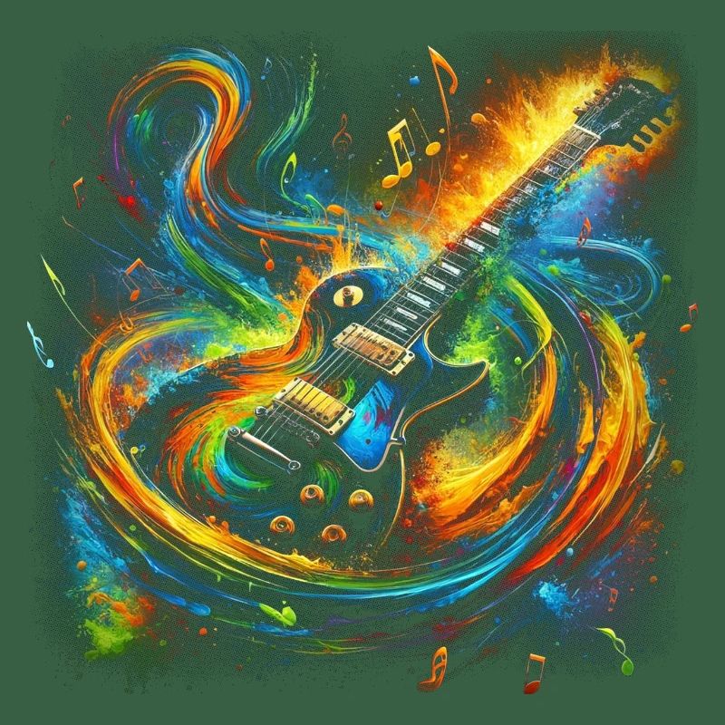Expression de guitare colorée
