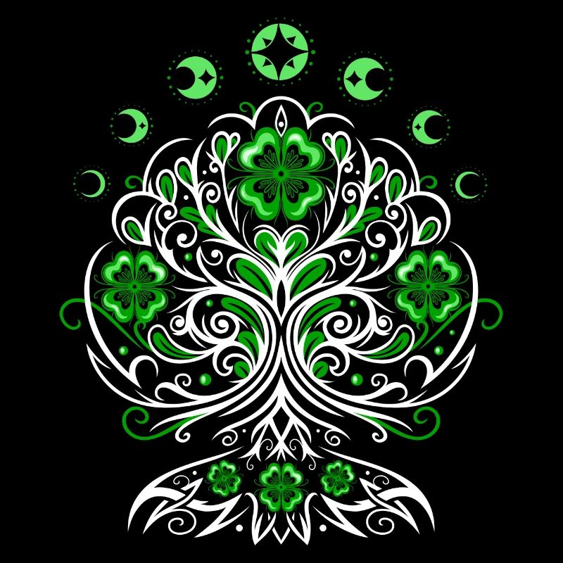 Arbre de vie de la Saint-Patrick avec phases de lune