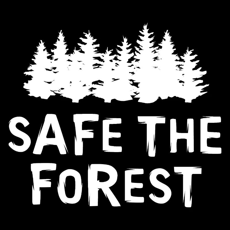 Protégez la forêt avec la silhouette de la forêt comme symbole de logo