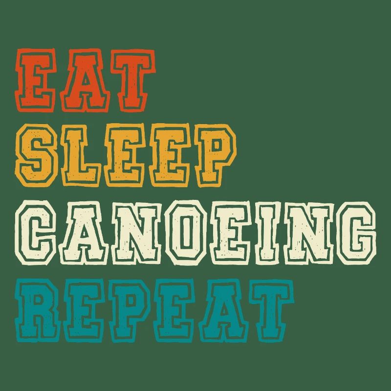 Manger dormir canoë répéter Bloc de couleur
