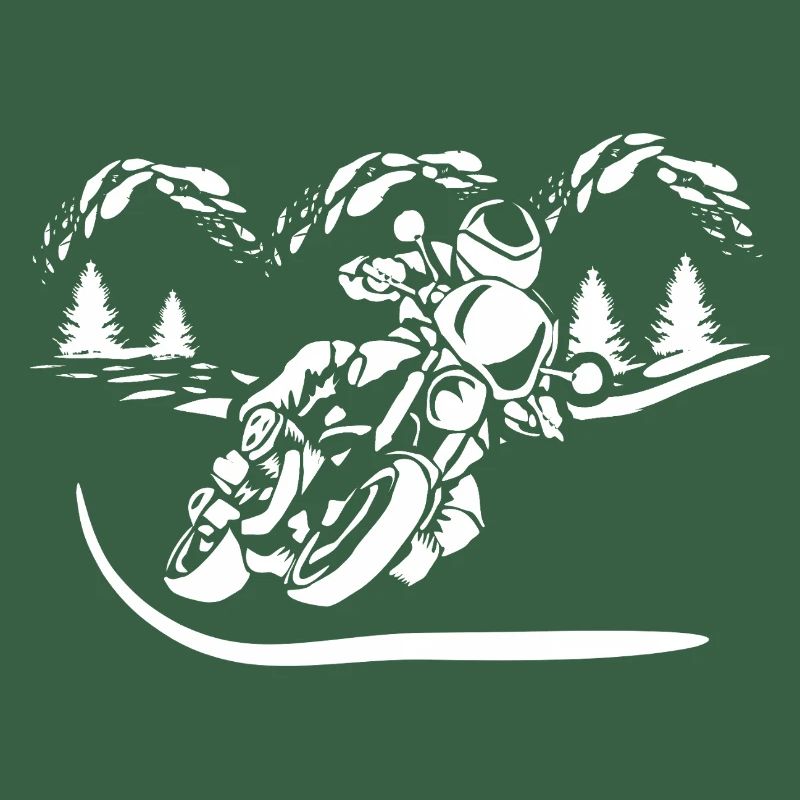 Motorrad Waldsilhouette