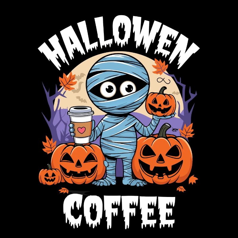 Mummia con Zucca e Halloween Kaffee