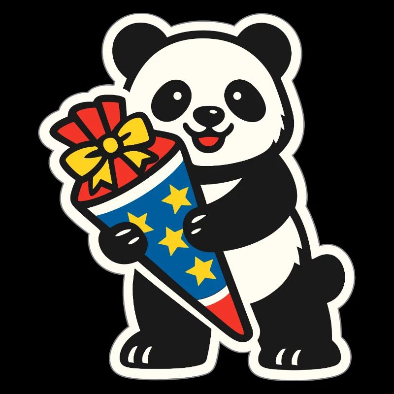 Panda Bär Ich bin 1. Klasse Einschulung Geschenk