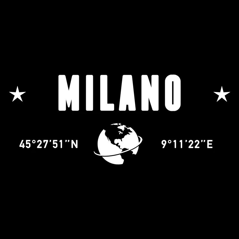Milan Italy Coordinates Planet Earth White