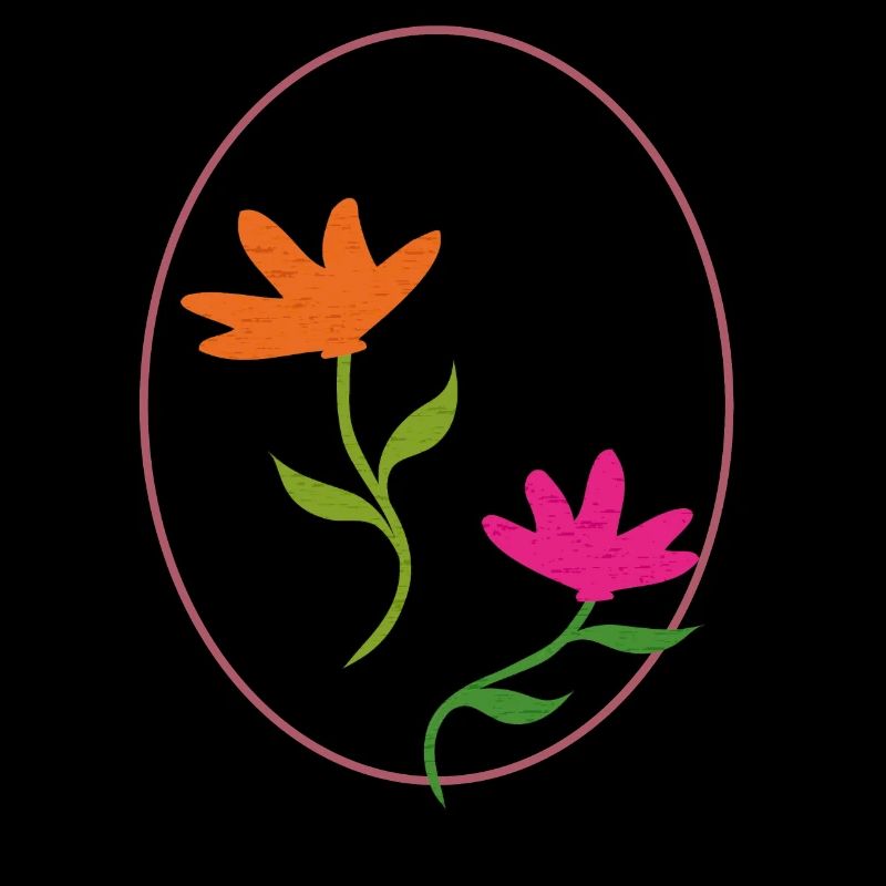 Easter egg with two flowers