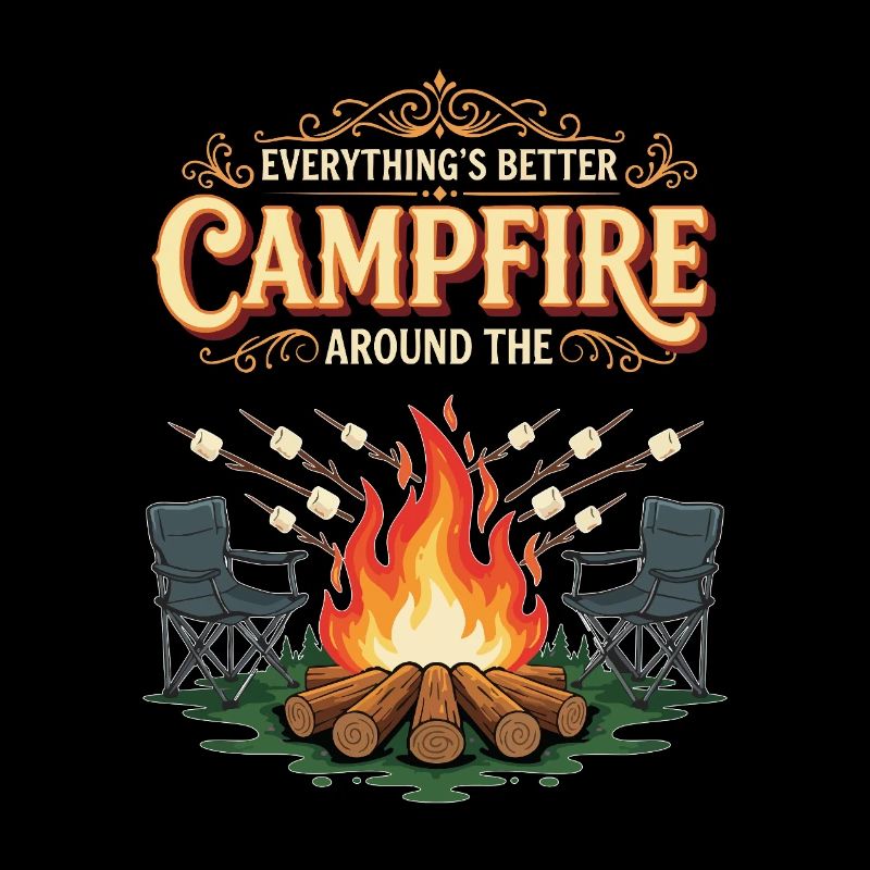 Campfire Marshmallow Everything's Better Campground