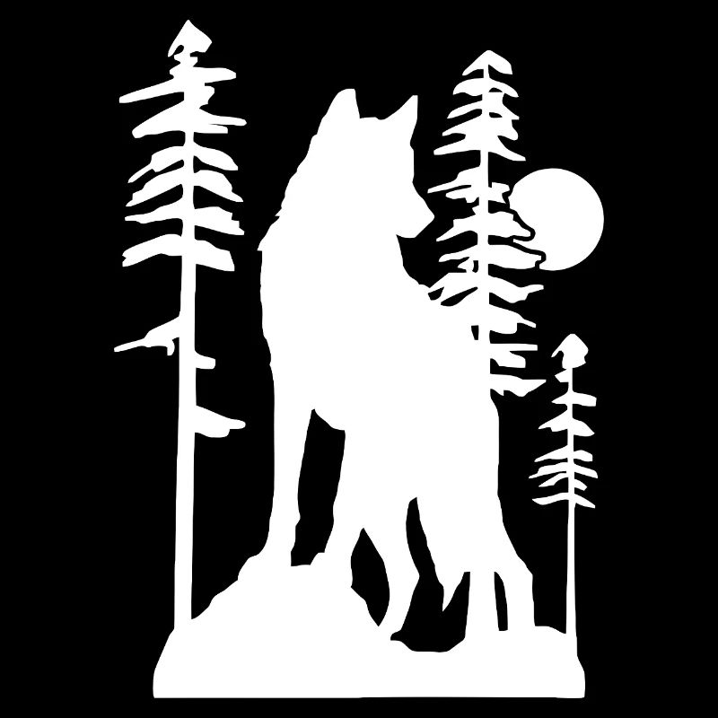 Mystical Wolf Howling at Full Moon
