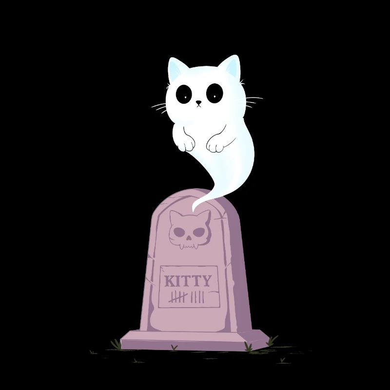 Ghost kitten on the gravestone