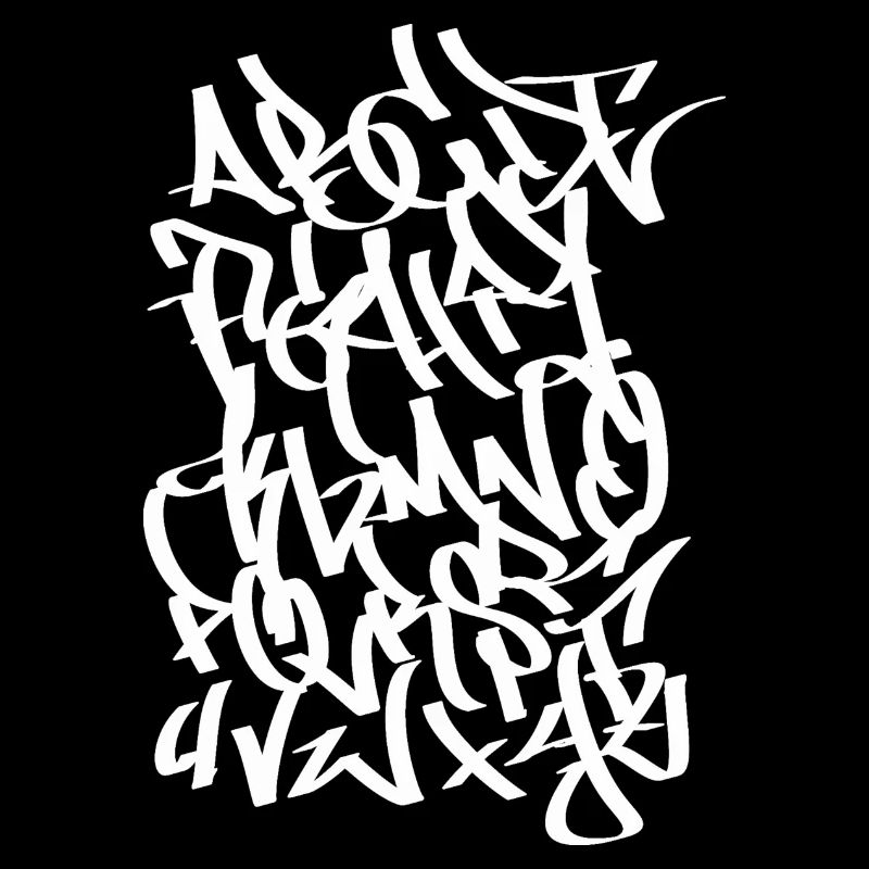 Alphabet Graffiti Tag Handstyle white