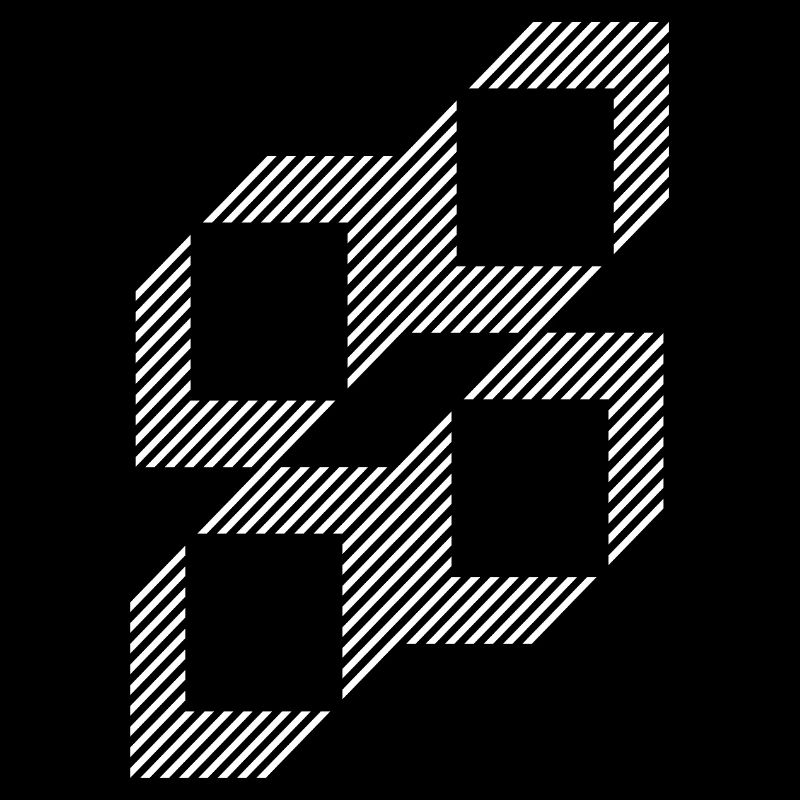 Geometric Stripe Squares Grid