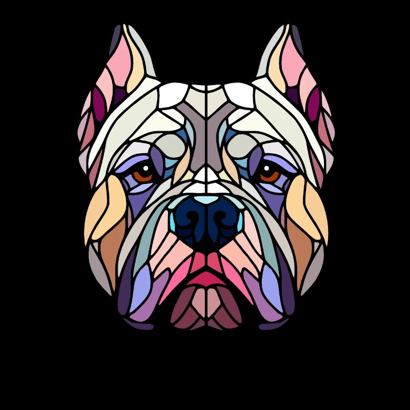American bully geometric art, polygon head