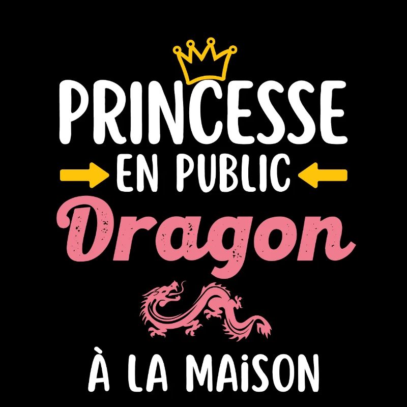 Princesse en public et dragon  à la maison