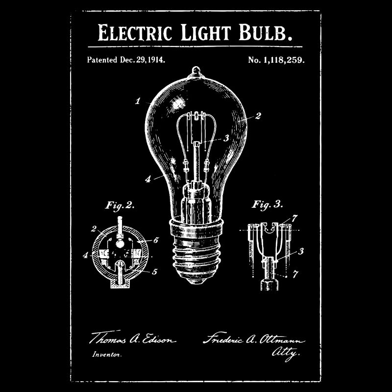 Plan vintage d’ampoule brevetée
