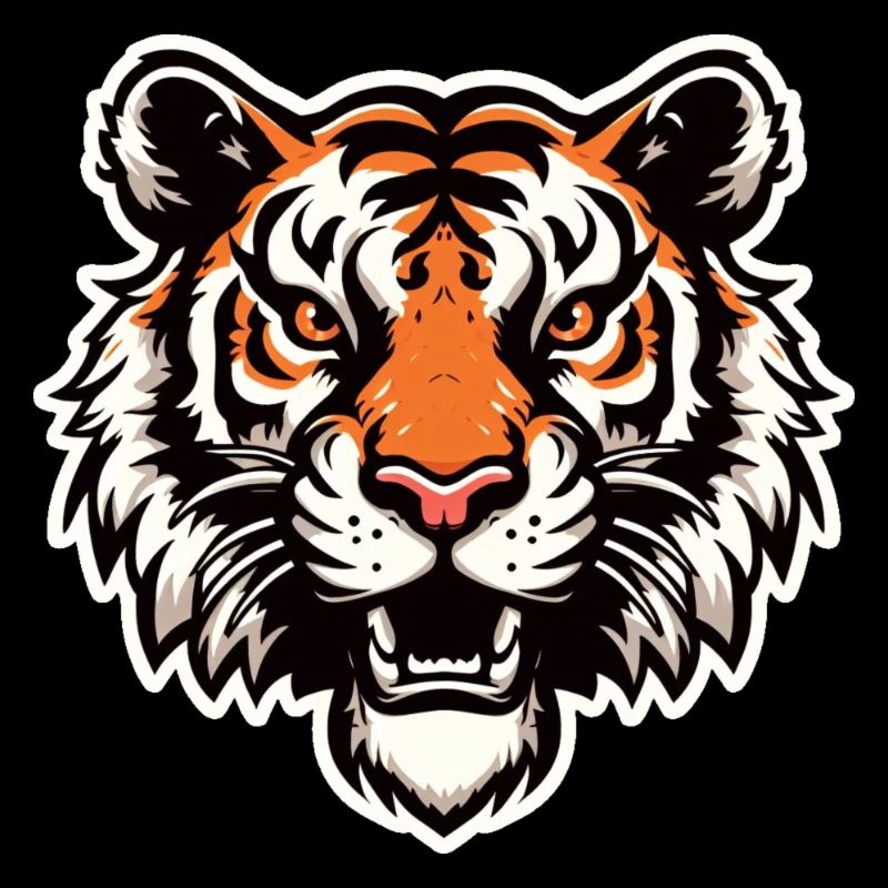Tiger head in comic style