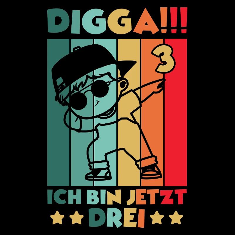 Digga Ich Bin 3 Jahre 3 Geburtstag Dabbing Junge