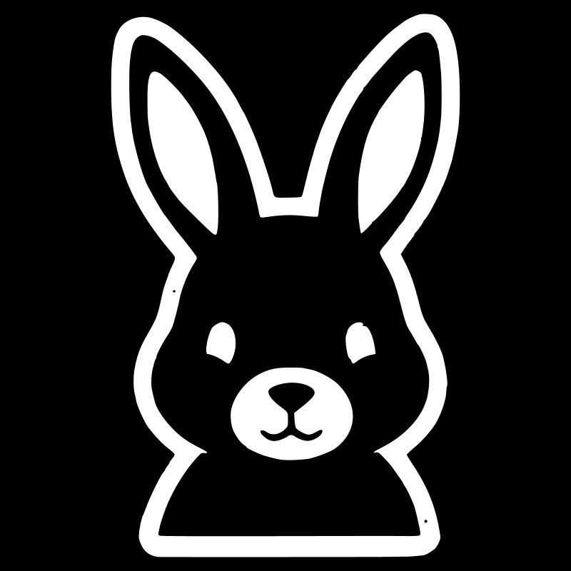 Hase Kopf Outline Comic Sticker Vektor