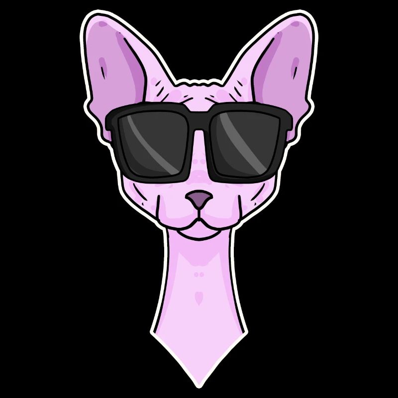 Chat cool avec lunettes de soleil - race de chat Sphynx