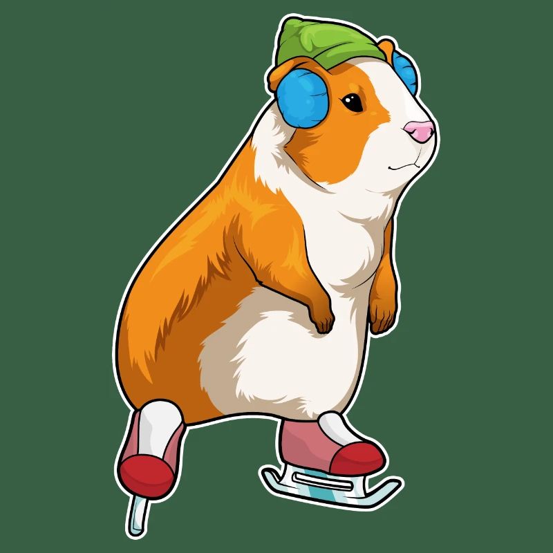 Cochon d’Inde patins à glace