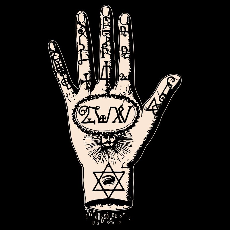 Hand drawing in tarot style