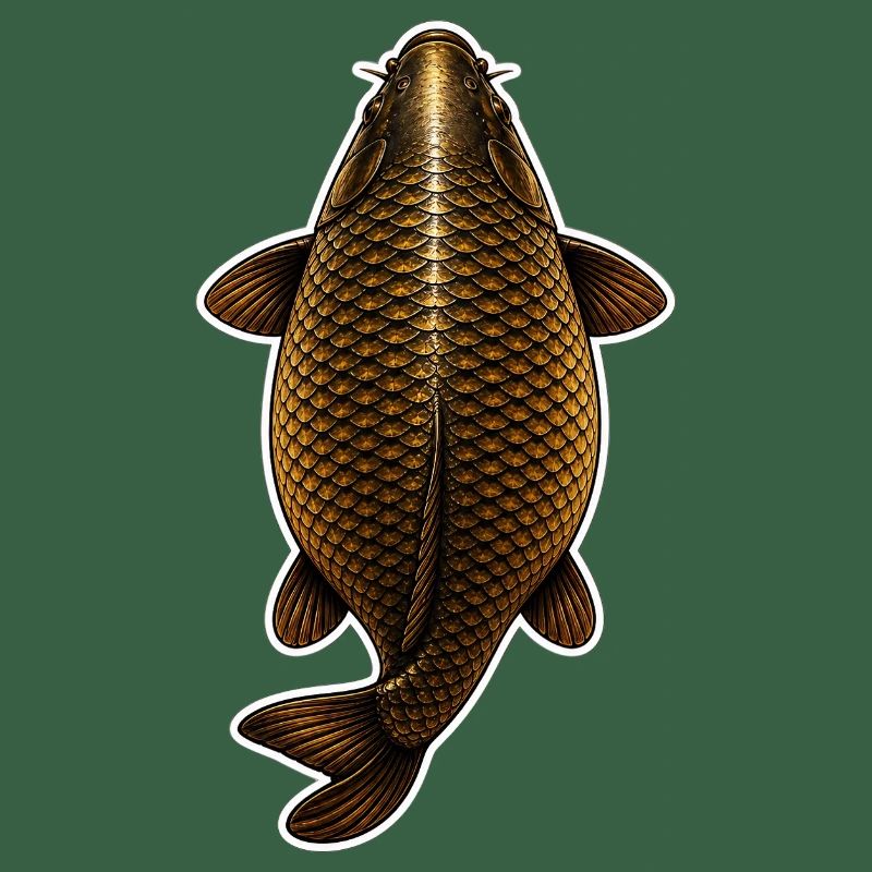 Vue du sommet de la carpe dorée – Conception de pêche propre
