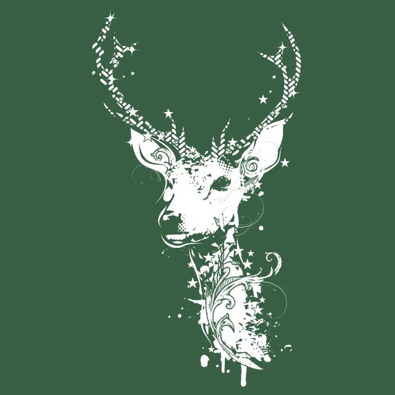 A white deer head