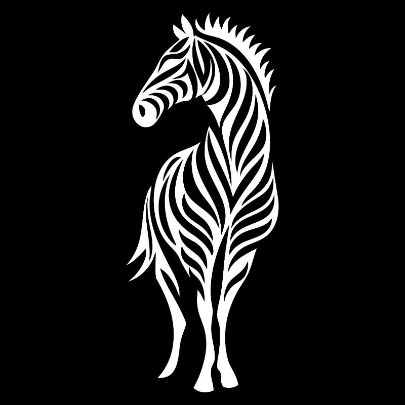 Zebra Line Art Silhouette