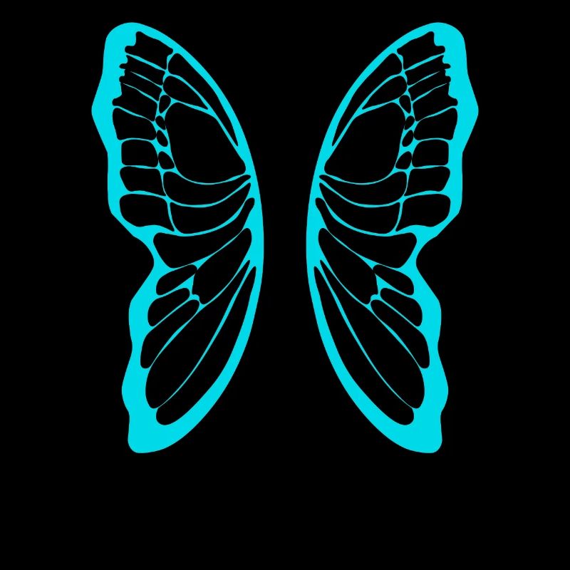 Turquoise butterfly wing pattern on black