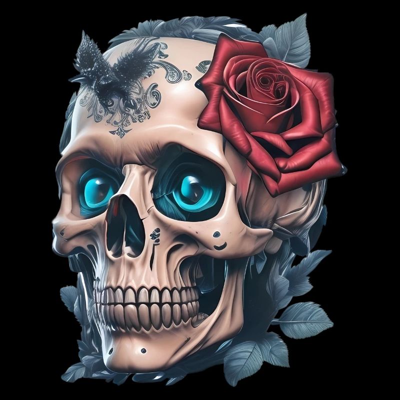 Crâne avec des roses