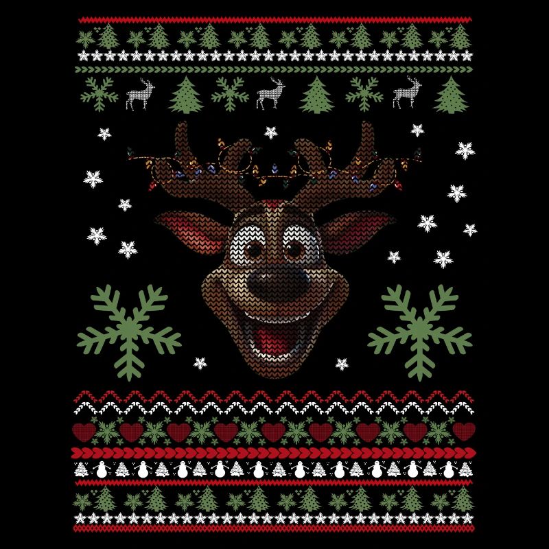 Happy reindeer with lights