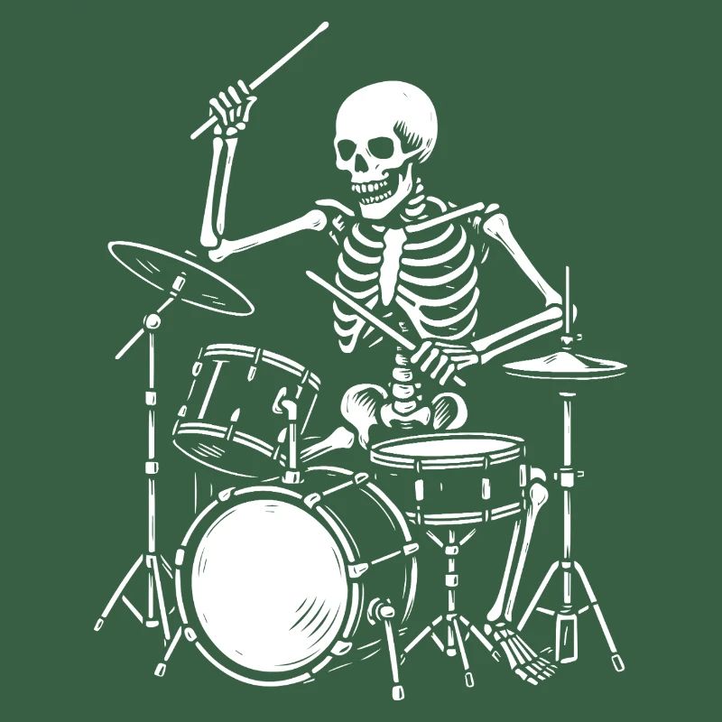 Skeleton Playing the Drums Artwork