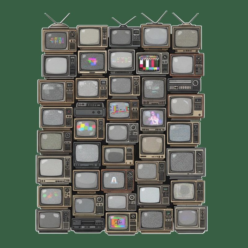 Retro TV Stack Collage