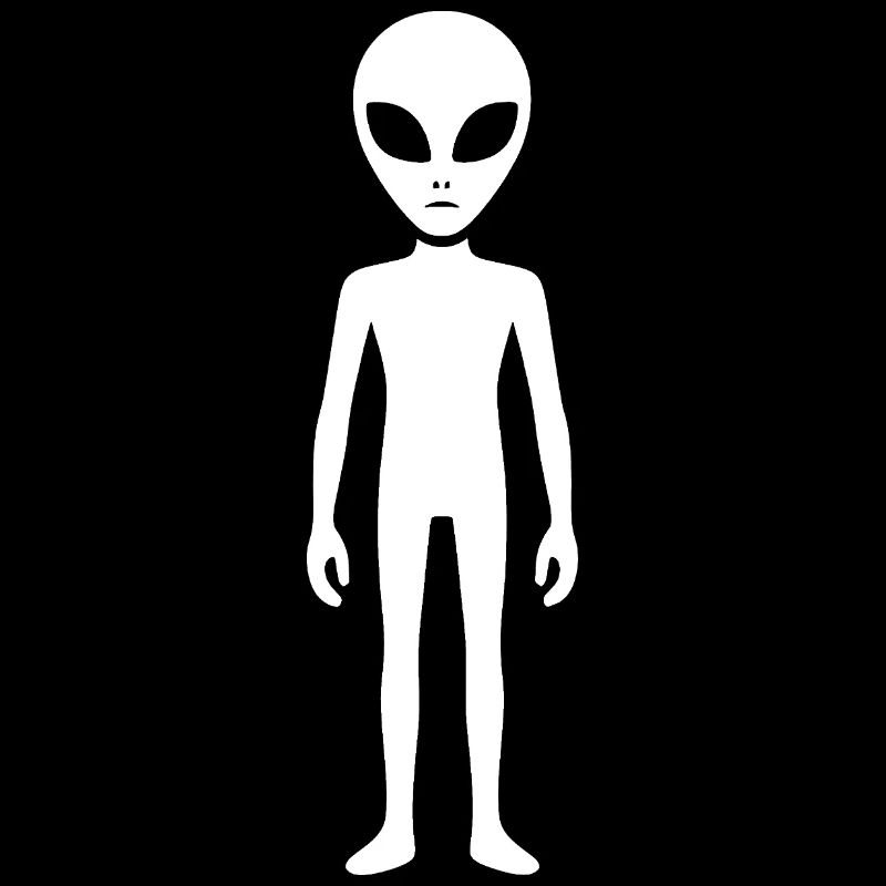 Minimalist Alien Silhouette Alien