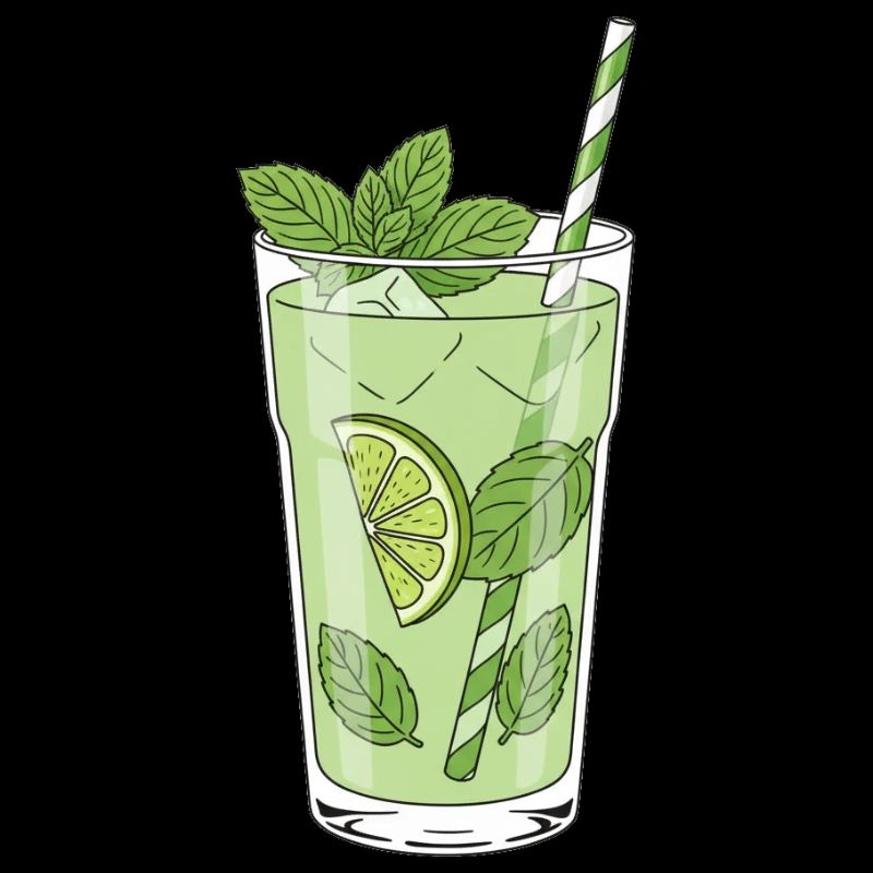Illustration de Mojito à la menthe au citron vert