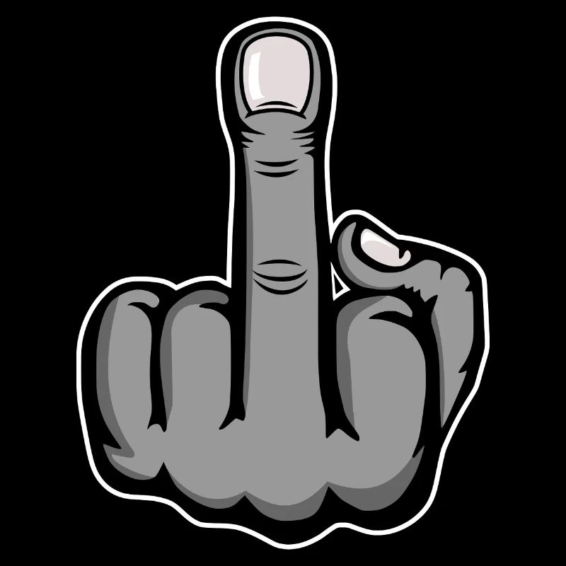 Mittelfinger Stinkefinger Design Grau